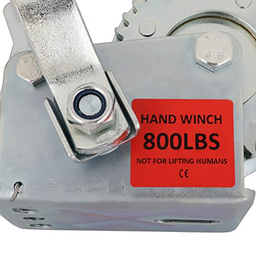 ECCPP 800 LBS Hand Winch Steel Cable Hand Crank Heavy Duty Winch for ATV Jet Ski Trailer Boat - Image 4
