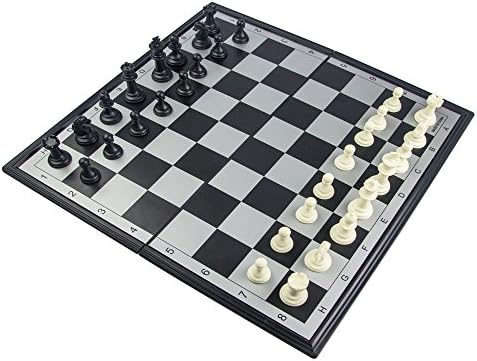 RUNNOW 3 In 1 Magnet Chess &amp; Checkers &amp; Backgammon 9.3 Inches Folding Chess Board