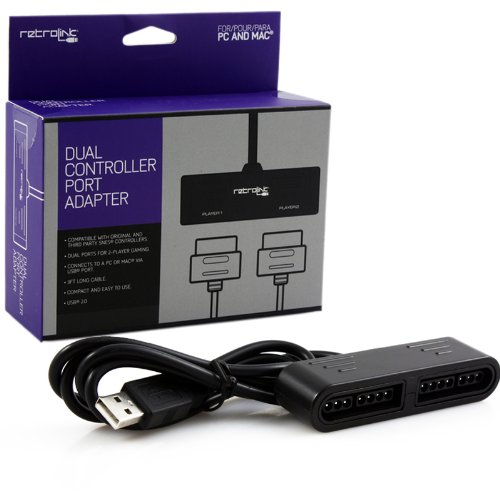 Retro Link SNES Controller to PC and Mac USB Adapter Dual Port