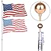 NSdirect 25 ft Telescopic Aluminum Flagpole Flag Pole Kit - Can Fly 2 Flags - Free 3'x5' US American Flag - Gold Ball Fly Top Finial - Outdoor Home Garden Festival Décor (25 FT)