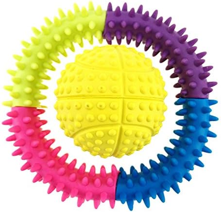 Aduck Squeaker Ball Dog Toys for Boredom, Small 2.4", Puppy Chew Toy for Teething Cleaning -4.7" (Value Pack)