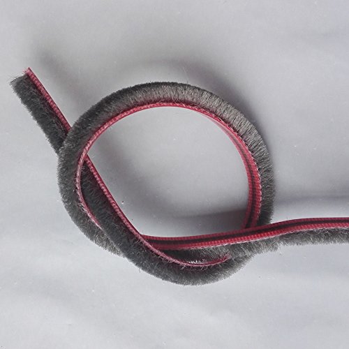 Brush Seal Sliding Winow Door Felt Draught Excluder Insert Wool Pile Weather Stripping Waterproof Hydro-pro Weatherproofing 10 Meters 32.8 Feet Gray (5mm x 6mm x 10meters, gray)