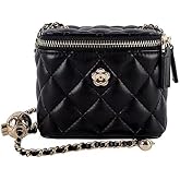 Leheybia 1 Pcs Quilted Crossbody Bags for Women for Women Quilted Chain Shoulder Bag Lady Casual Lattice Handbag
