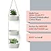 Rectangular Hanging Planter, 3-Tier Hanging Plant Pot, Rustic Hanging Planters for Outdoor Plants, Ceramic Hanging Pot Planter for Indoor & Outdoor, White Hanging Planter Basket, Triple Plant Hanger