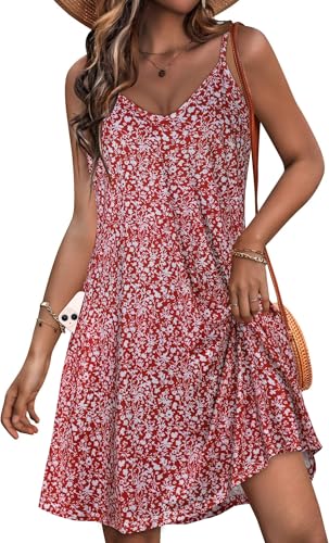 JOELLYUS Women Sundresses Summer Dresses Spaghetti Strap Dress… at Amazon