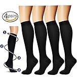 Compression Socks,(4pairs) Compression Sock for Women & Men - Best For Running, Athletic Sports, Crossfit, Flight Travel - Suits Nurses, Maternity Pregnancy, Shin Splints ¡­