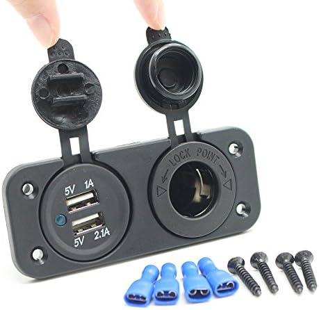 HugeTree Dual USB Car Cigarette Lighter Socket Splitter 12V Charger Power Adapter Outlet