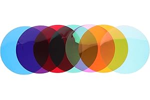 MOBUTOFU Warm Light Colored Gel Filters 8Pcs Self-Adhesive Film Sheets for Decorative Lighting and DIY