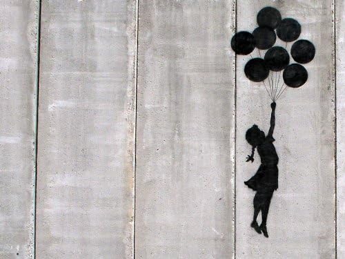 18 x 24 Banksy Canvas Art (MOUNTED) - Balloon Girl (West Bank), canvas print banksy, canvas painting art, banksy art prints