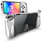Mumba Case for Nintendo Switch OLED 2021, [Thunderbolt Series] Protective Clear Cover with TPU Grip Compatible with Nintendo New Switch OLED 7 Inch Console and Joy-Con Controller (Clear)