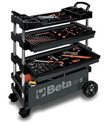 Beta C27S Blue Collapsible Tool Cart, 4” Steering