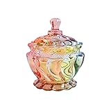 SOCOSY Royal Embossed Clear Glass Apothecary Jar