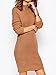 Clothink Women Clothink Women Brown Stretchable Elasticity Plain Cable Knit Sweater Dress