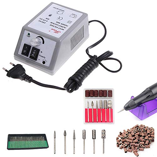 Electric Nail Drill, Professional 110V 20000RPM Nail File Set Electric Manicure Pedicure Kit for Acrylics, Gels Nails