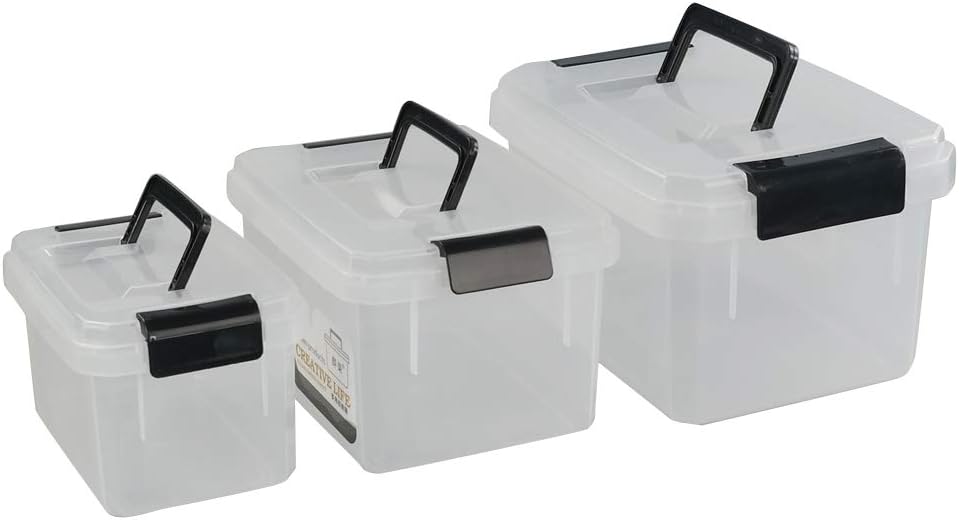 Gitany 4 Pack Clear Storage Boxes with Lids, Plastic Stackable Boxes ...