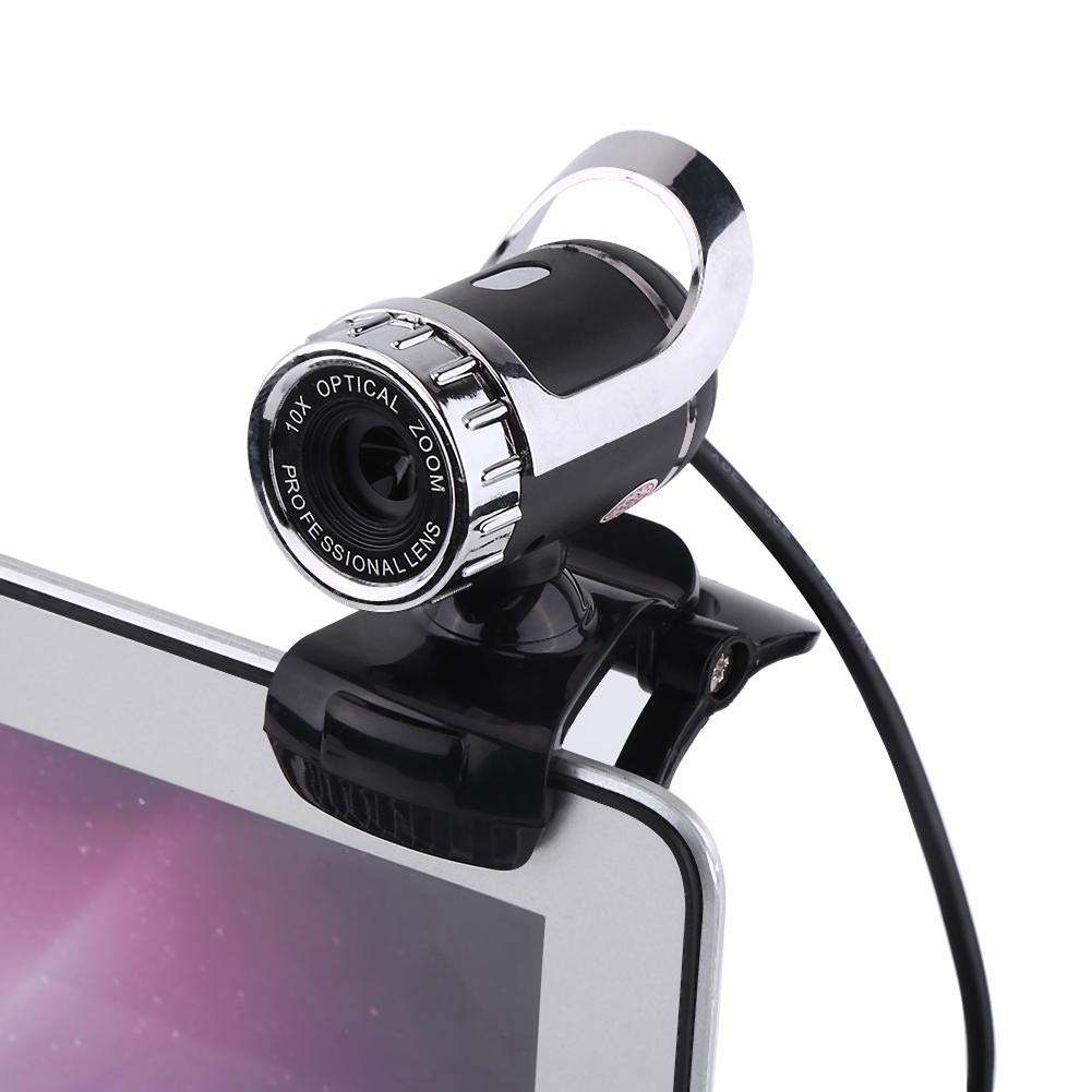 ASHATA Webcam 480P, Clip-on HD PC Camera, Built-in Microphone,12.0M Pixels, 360° Rotating for Computer Laptop Desktop, Plug and Play for YouTube Video Broadcasting, Compatible with 7/8 / XP(Silver)