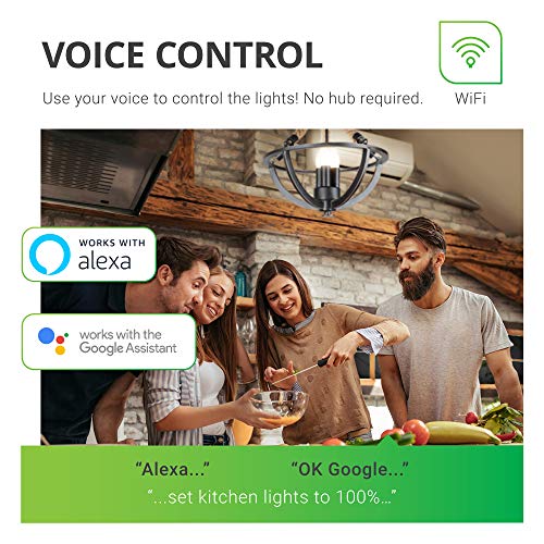 Sunco Lighting 4 Pack WiFi LED Smart Bulb, B11 Candelabra, 4.5W, E12 Base, Color Changing (RGB & CCT), Dimmable… - Image 3