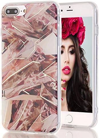 BSLVWG Compatible with iPhone 7 Plus Case, Marble Pattern Hybrid Hard Back Soft TPU Raised Edge Ultra-Thin Shock Absorption Protective Case for iPhone 7 Plus/iPhone 8 Plus(camouflage)