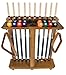 Iszy Billiards 10 Pool Cue Billiard Stick Floor Rack and Holder, Oak