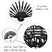 Metable Folding Fan Handmade Cotton Lace Embroidered with Bamboo Frame Women Hand Held Fans for Cosplay Dancing Props Wedding Gift(Black)