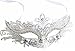 Masquerade Mask Shiny Metal Rhinestone Venetian Pretty Party Evening Prom Mask(White)