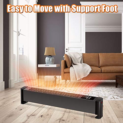 COSTWAY Baseboard Heater with Remote, 1500W Portable Electric Heater