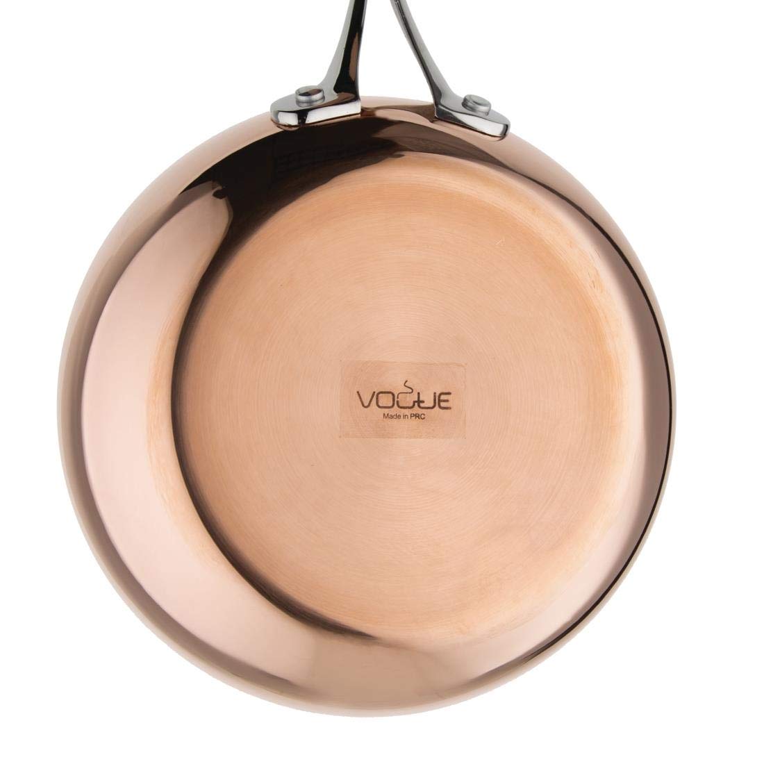 Vogue Tri Wall Copper Frying Pan 20 cm, Copper, Mirror Finish, All Hob Compatible, Induction Compatible CM678 - Image 4