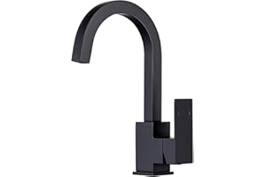 ALEASHA Matte Black Bar Sink Faucet, Bar Sink Faucet Single Hole, Stainless Steel Kitchen Bar Faucet with Single Handle for Kitchen Bathroom RV Restroom Sink