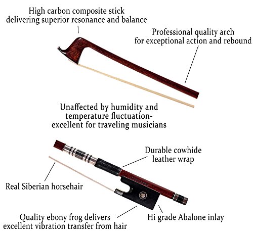 Fiddlerman Wood and Carbon Fiber Hybrid Violin Bow 4/4