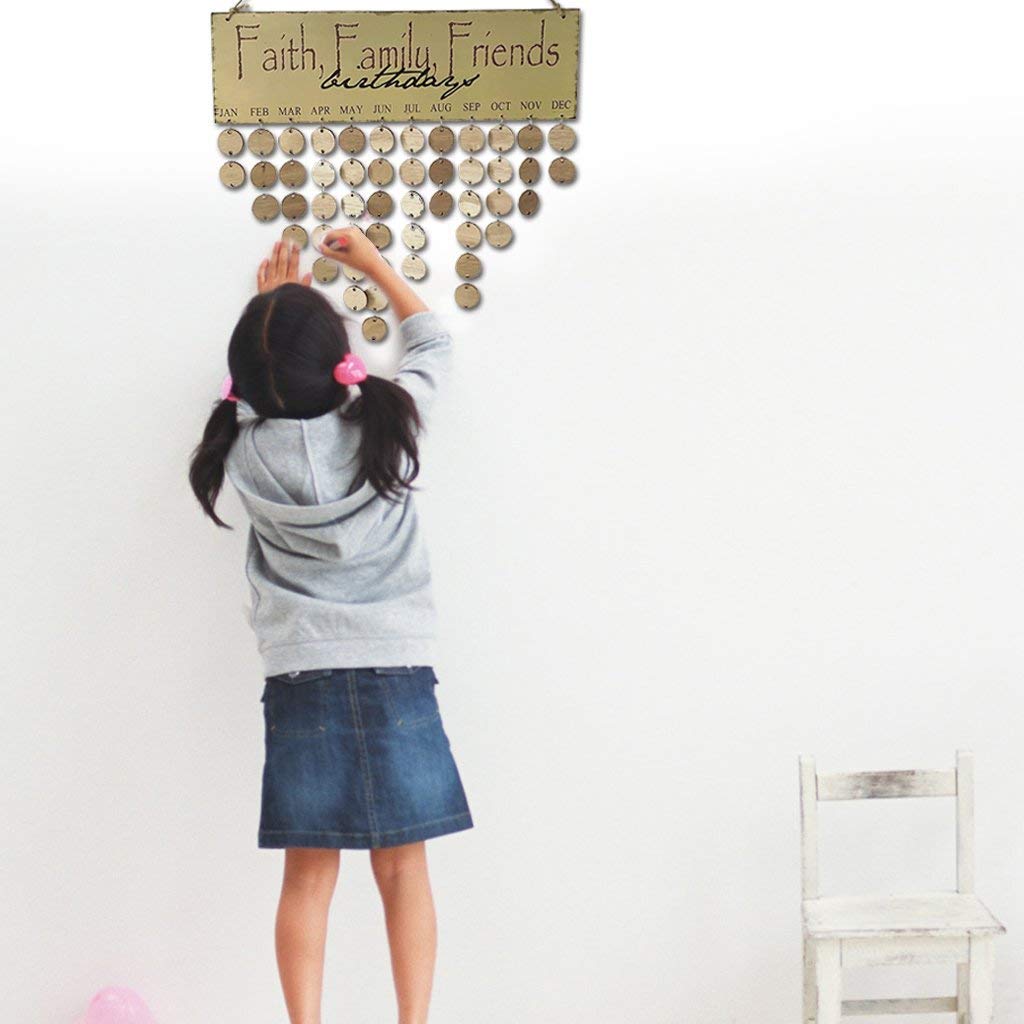 Nykkola Calendrier Danniversaire En Bois Plaque Murale A Suspendre Anniversaire Tableau Pour Famille Amis Diy Anniversaire Rappel A Suspendre Decor Cuisine Maison Decoration De La Maison Bhattbros Com