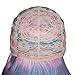 ColorGround Long Curly Cosplay Wig with 2 Ponytails(Pink/Blue)