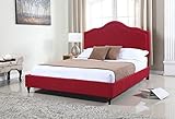 Home Life Cloth Burgundy Red Linen 51" Tall Headboard Platform Bed with Slats Queen - Complete Bed 5 Year Warranty Included 009 ()