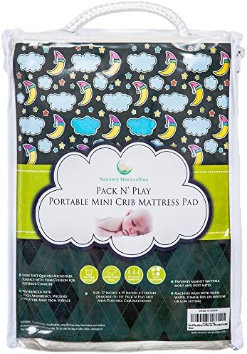 Pack N Play Waterproof Mattress Pad – Fits Mini Portable Crib Mattresses - Silky Soft, Machine Wash & Dry