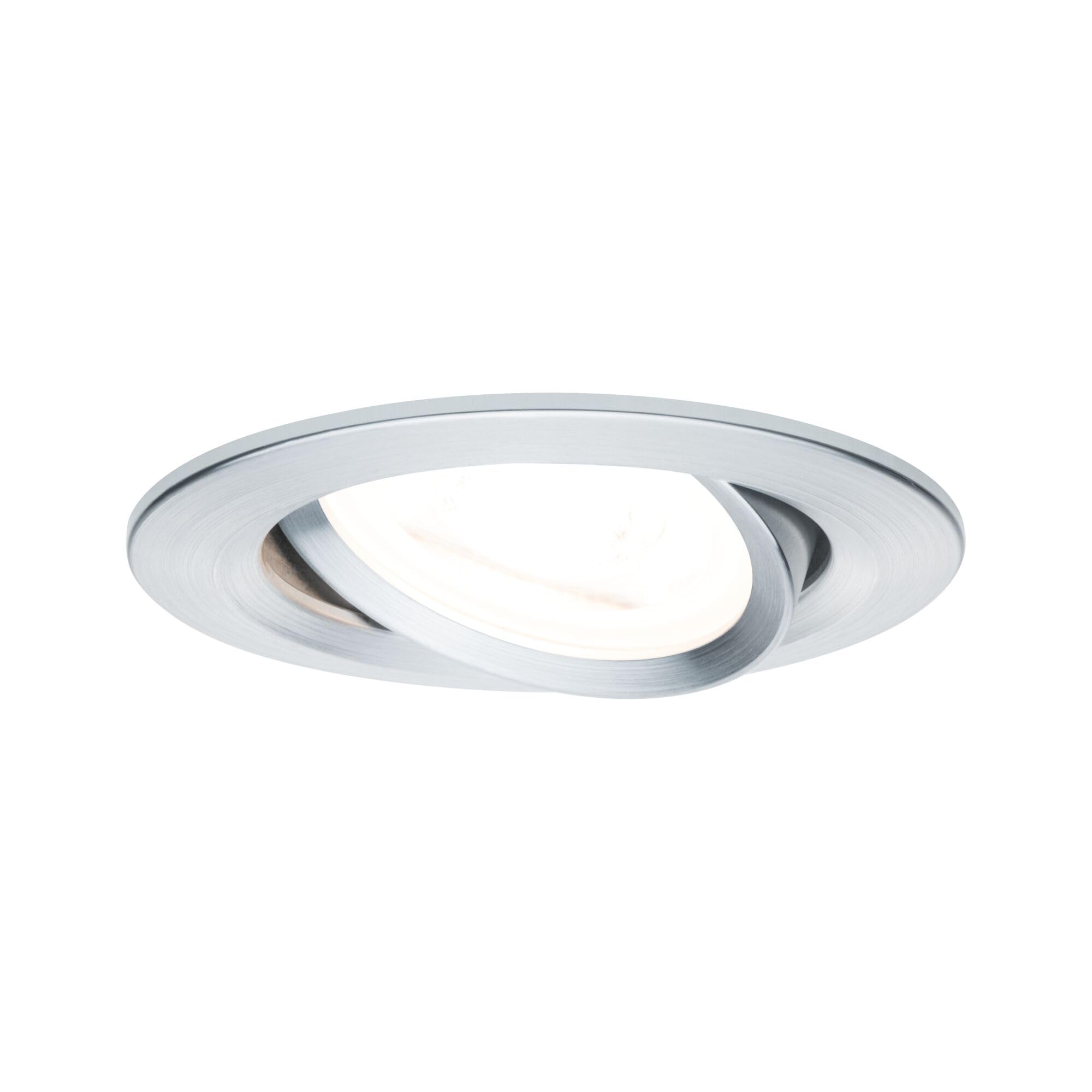 Paulmann 93640 Nova Recessed Spotlight Round Aluminium Without Bulb Max. 35 W GU10 Recessed Ceiling Spotlight Recessed Light Aluminium Twisted