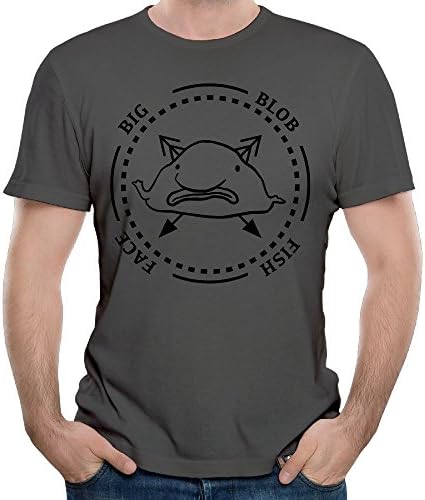 KTVVUID Big Blob Fish Face Funny Graphic Design Slim Fit T-shirt Round Collar Round Neck Soft Touch Short Sleeve Men's Tshirts For Christmas