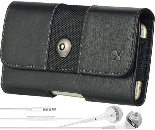 Huawei Ascend G610 / P9 / Honor 7 / Mate 8 Case, Shock-Proof Rugged Leather Hip Holster w/Belt Clip, Loop [961] + VG Headphones
