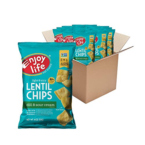 Enjoy Life Dill and Sour Cream Lentil Chips, Dairy Free Chips, Soy Free