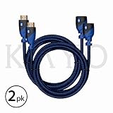 HDMI Extender - Male to Female Extension Cable - 6 Feet (2-Pack) High-Speed HDMI Cable (2.0b) 4k Resolution - Supports: 3D, HD, 2160p, Ethernet, Audio Return (Latest Version) HDCP 2.2 Compliant - 6ft