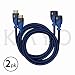 HDMI Extender - Male to Female Extension Cable - 6 Feet (2-Pack) High-Speed HDMI Cable (2.0b) 4k Resolution - Supports: 3D, HD, 2160p, Ethernet, Audio Return (Latest Version) HDCP 2.2 Compliant - 6ft