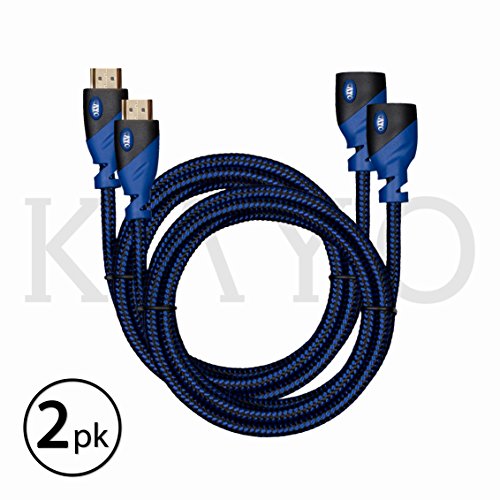 HDMI Extender - Male to Female Extension Cable - 6 Feet (2-Pack) High-Speed HDMI Cable (2.0b) 4k Resolution - Supports: 3D, HD, 2160p, Ethernet, Audio Return (Latest Version) HDCP 2.2 Compliant - 6ft