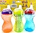 Nuby No Spill Easy Grip 10 Oz Sippy Cups 3 Pack Plus 2 Pack Replacement Silicone Spouts