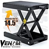 Venom 1,100lb Motorcycle Center Jack Hoist Scissor Lift Stand Motorcycle Dirtbike ATV Motorcycle Center Jack Hoist Scissor Lift Stand