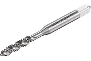 uxcell Spiral Flute Threading Tap 3/16-24 BSW, HSS (High Speed Steel) Uncoated Machine Thread Screw Tap 3 Flutes Tapping Tool