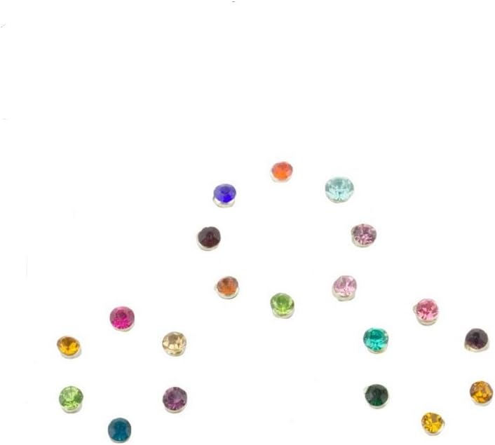 Mytoptrendz® Sparkly Stick On Nose Stud Stick On Multi Colour Crystal Fake Nose Body Stud none Piercing Pack of 20