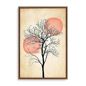 Framed Canvas Home Artwork Decoration Nordic Style Moon Canvas Wall Art for Living Room, Bedroom - 16x24 inches