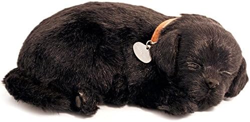 Perfect Petzzz Black Labrador Breathing Puppy Dog Plush Set w/carrier, Bed