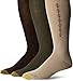 GOLDTOE Men's Over-The-Calf Dress Socks, 3-Pairs, Khaki/Olive/Brown, Large