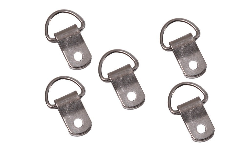 Merriway BH05351 (50 Pcs) Picture Frame Hanging D-Ring Small Nickel Plated - Pack of 50 Pieces