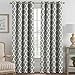 H.VERSAILTEX Blackout Curtains for Living Room/Bedroom Thermal Insulated Energy Saving Grommet Window Curtain Drapes (2 Panels) Geometric Moroccan Printed Draperies, Dove and White, 52 by 84 Inch