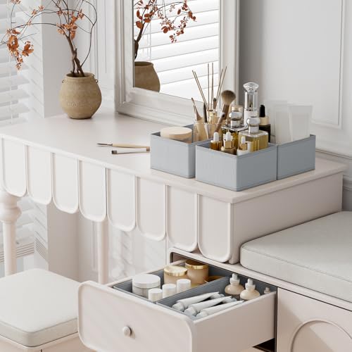 DIMJ 12 Pack Drawer Organisers Foldable Storage Box Fabric Drawer Dividers Wardrobe Storage Organiser Storage Cubes for Bras, Socks, Underwear, Ties, Scarves, Cosmetics